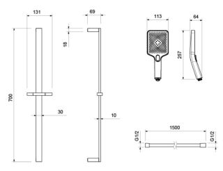 Комплект для ванны Aquatek Либра AQ1631MB чёрный матовый